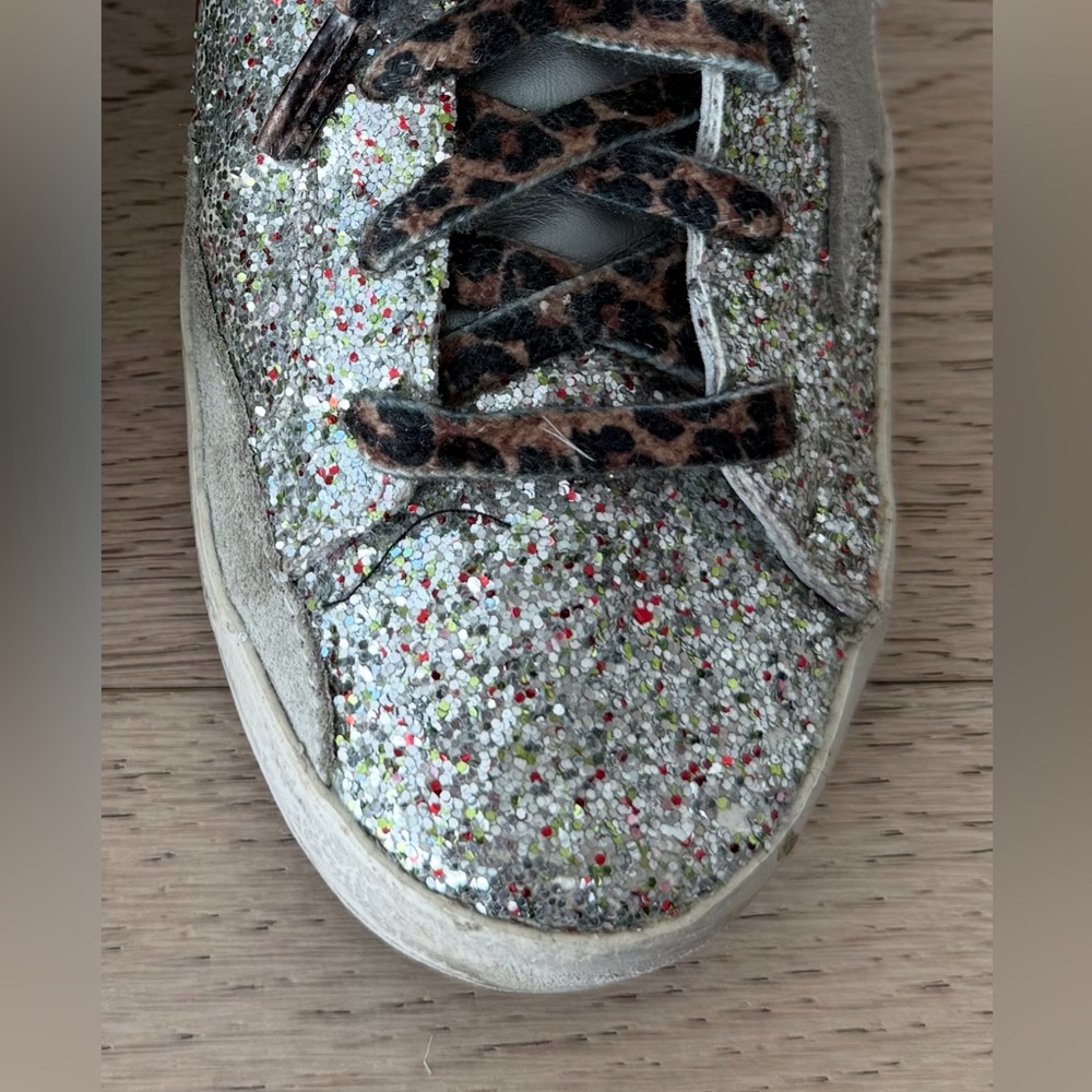 Golden Goose Superstar Low-Top Silver Glitter Sneaker 38 - Picture 10 of 11